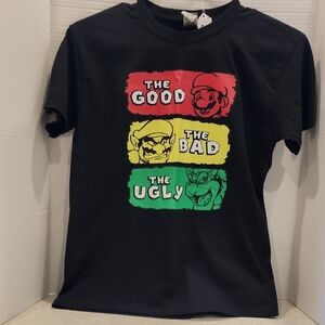 Mario Nintendo Thw Good The Bad The Ugly Shirt Boys Large